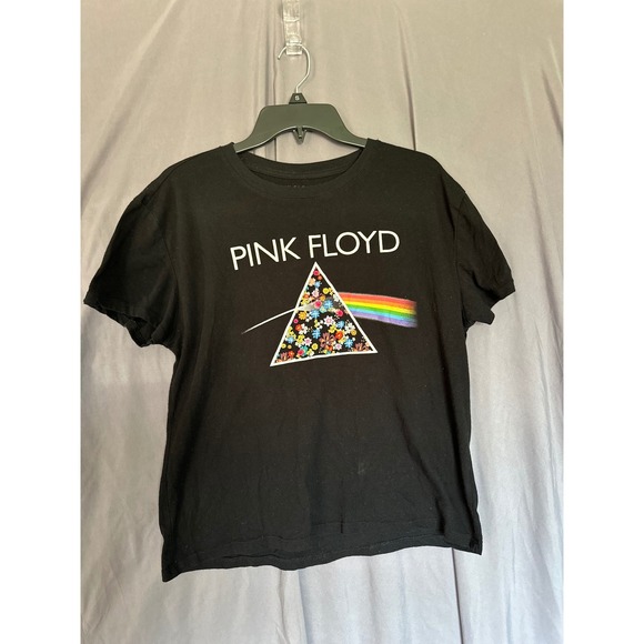 Pink Floyd Tops - Pink Floyd Dark Side of the Moon Floral Prism Graphic Tee Black Medium